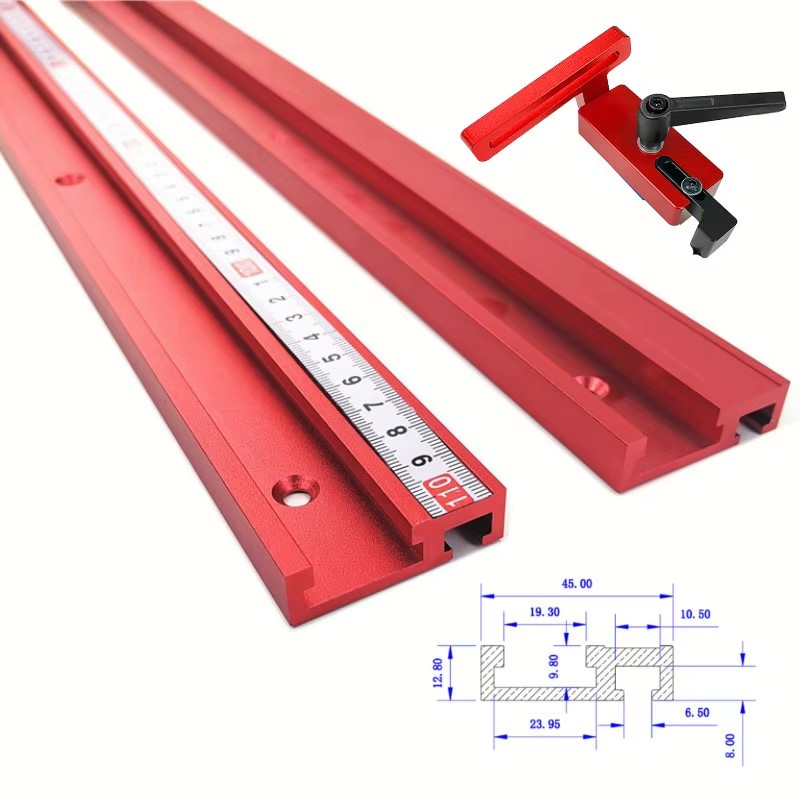 Router Table Insert - 1PC Chute Aluminium alloy T-tracks Model